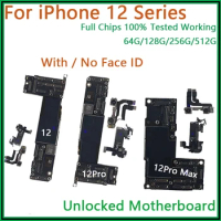 Unlocked For iPhone 12/12 pro/12 Pro MAX Motherboard with Face ID Logic Board Clean iCloud Full Working For iphone 12 board MB