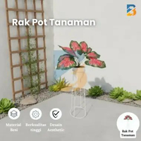 Standing Pot Besi Rak Pot Bunga Tanaman 2 Susun Standing Planter Dekorasi Taman Rumah 1 SUSUN