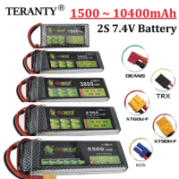 2S Lipo 7.4V RC Battery 1500/2800/3300/3800/4200/5500/6000mah with T XT60 TRX connector for RC Rechargeable Battery Car Drone