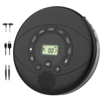 Kuephom CD player portable discman with speaker and headphones rechargeable walkman cd player for car with USB MP3