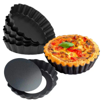 Acuan Tart Quiche Flan, Tidak Melekat, Set 3Pcs, Tersedia dalam 3 inci / 4 inci / 5 inci, Acuan Bula