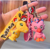 Digimon Adventure Anime Figure Agumon Tailmon Palmon PVC Keychain Bag Keyring Ornament Accessories Children's Toys Birthday Gift