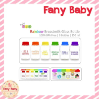 BABY PAX BOTOL KACA RAINBOW 150ML ISI 6PCS