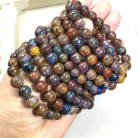 pietersite stone round 8-9mm bracelet 7.5inch FPPJ wholesale beads nature amazing