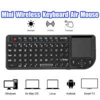 A8 Mini Wireless Keyboard 2.4G RF Backlit Touchpad Russian English Keyboard For MacBook iPad PC Tablet USBRechargeable Air Mouse