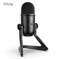 FIFINE USB Microphone for Recording/Streaming/Gaming,professional microphone for PC,Mic Headphone Output&amp;Volume Control-K678