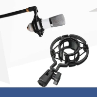 Black Universal Studio Recording Bracket Holder for Large Diaphragm Mic Clip Professional Condenser Microphone Shock Mount