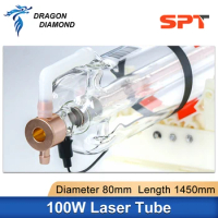 100-130W Co2 Laser Tube SPT C100 Dia. 80mm Length 1450mm For 100W 130W Co2 Laser Power Supply For Laser Engraver Cutting Machine