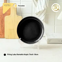 Piring Labu Ramekin Kopin 7inch 18cm Porcelain Keramik Hitam