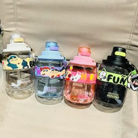 內地直送 - 新款高顏值網紅卡通杯子兒童塑膠杯大容量學生專用吸管杯水杯