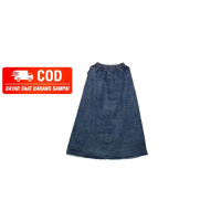 Rok Jeans Deim Rok Jeans Panjang Wanita abu-abu Terbaru Real Pict Rok Jeans Panjang Button Uf Fabian