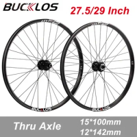 BUCKLOS 27.5/29 Inch Mountain Bike Wheels 15*100mm 12*142mm Thru Axle Mtb Wheelset 32H Bicycle Wheel Rims 8/9/10/11 Speed