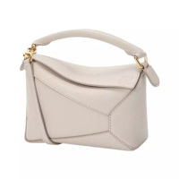 LOEWE Mini Puzzle Edge Bag In Soft Grained Calfskin Light Ghost Ghw
