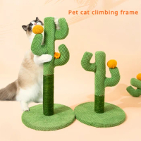 2024 New Cat Scratch Post Claw Sharpener Cactus Cat Scratching Board Scraper Scratching Post Pet Furniture Cat Tree Post