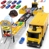 Carrier Truck Race Track Toddlers Toys Foldable 3 Layer Track Playset Toy Truck Transport Car Carrie