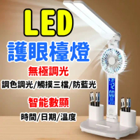 【P.H.D】三合一雙頭護眼檯燈 無極調光 LED數顯 觸控感應