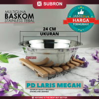 Subron Baskom Stainless 24 cm multifungsi kecil mangkok cuci tangan