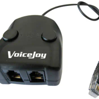 Mute and Volume Adjuster RJ9 Modular Handset Plug to Double RJ9 Modular Socket for TWO Headsets Training box headset splitter