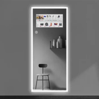 Factory Direct Sell Large Size Backlit Bathroom Bluetooth Mirror Hotel Smart Mirror Glass Touch Screen Mirror With Tv Screen