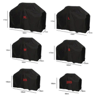Barbeque Grill Covers Dust Waterproof Heavy Duty Grill Cover Rain Protective for Weber Durable Outdoor Barbecue Cover Black