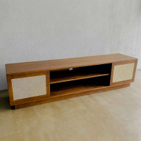 kabinet Tv minimalis rotan kayu jati Mebel Furniture Jepara