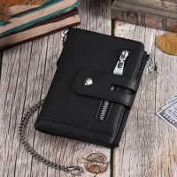 Man Genuine Leather Wallet Small Wallet For Men With Credit Card Holder Luxury Design Bifold Zipper Coin Pocket Fashion