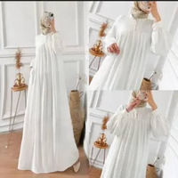 Baju Gamis Salsa Dress Wanita Maxy Crinkle Putih