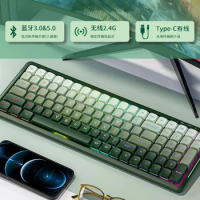 ECHOME 100Keys Wireless Mechanical Keyboard Bluetooth Tri Mode Metal Panel RGB Backlight Keyboards Gaming Low Profile Teclado