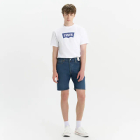 【LEVIS 官方旗艦】男款 501膝上排釦直筒牛仔短褲/精工深藍染水洗/彈性布料 熱賣單品 36512-0152