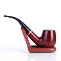 Redwood Wood Pipes Activated Carbon Double Filter Smoking Pipe Herb Tobacco Pipe Cigar Grinder Smok Cigarette Holder