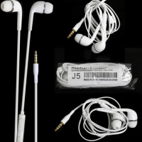 Cheapest Earphone J5 3.5mm In-Ear Headphones Headset with Mic and Remote PVC for Samsung Galaxy S5 S6 S7 S8 Note 7 8 Smart Phone