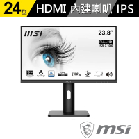 MSI 微星 PRO MP243XP 24型 IPS 100Hz 平面美型商用螢幕(TUV護眼認證/HDMI/1ms/內建喇叭)