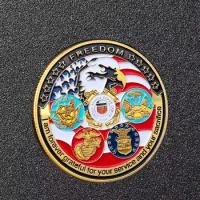 US Army Navy Marines Air Force Coast Guard Veterans Affairs Commemorative Coin Gold Plated Military Collectibles