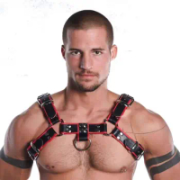 Leather Harness Chest Fetish Men Gay Adjustable Sexual Body Bondage Cage Harness Belts Rave Gay Clothing for Outfit