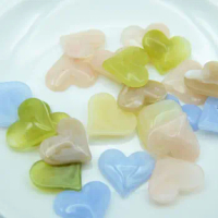 20 PCS 18 * 20mm jelly colored non porous heart beads DIY Handmade Hair Accessories Clothing Phone Case Accessories Materials
