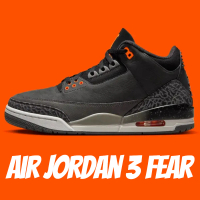 NIKE 耐吉 休閒鞋 Air Jordan 3 Fear 爆裂紋 黑橘 男款 CT8532-080