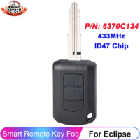 KEYECU Remote Head key Fob 434MHz ID47 Chip 2 Button P/N: 6370C134 For Mitsubishi Eclipse Cross GK1W/2W/9W 2017 2018 2019 2020