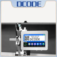 DCODE 7-inch TIJ Industrial Online Inkjet Printer 12.7mm Text QR Barcode Batch Number Logo Date Label Mask Glass Cans Printer