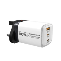 EGO OPTIMUM GAN2 100W 三口 1A2C 旅行充電器 白色 (V018) 