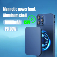 Magnetic Power Bank Metal Body PD20W Portable Mag-safe Powerbank Spare External Battery For Iphone Samsung Wireless Charger