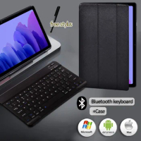 For Samsung Galaxy Tab A7 Lite 8.7"/Tab A7 10.4 2020/Tab A 10.1 T510 T515 Case Leather Stand Tablet Cover + Bluetooth Keyboard
