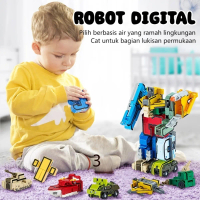 Mainan Anak Robot Transformer Robot Angka Number 15in1 Number Robot Transformer Robot Angka Mainan E
