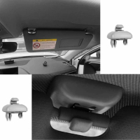 Hot Sale 2Pcs Grey Interior Gray Sun Visor Clip Holder Hook Bracket Hanger For Audi A1 A3 A4 A5 Q3 Q5 S3 S4 S5 TT car visor