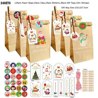 Christmas Gift Bags Candy Cookie Bag Santa Claus Snowman Christmas Kraft Paper Bag Boxes For Packaging