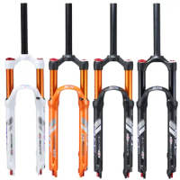 MTB Bicycle Fork Supension Fork Aluminum Alloy Bicycle Fork Double Air Chambers Damping 26/27.5/ 29er Inch Mountain Bike Fork