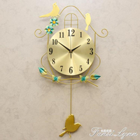 鐘錶掛鐘客廳創意小鳥個性現代裝飾掛錶簡約大氣搖擺靜音夜光時鐘【青木鋪子】