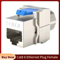 Cat8 Keystone Jack RJ45 Connector Eathernet Plug Field Terminal 40G 2000MHz Shielded Toolless Free Connection Up To PoE+ 100W