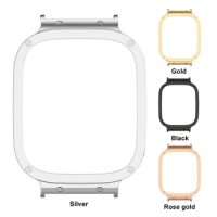 Smart Watch Protector Case Stainless Steel Frame Protector Cover Anti-scratch Dustproof Connect 20mm Strap for Redmi Watch 3