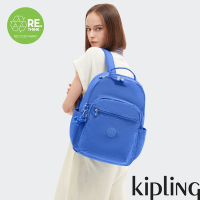 Kipling 深邃亮藍色機能手提後背包-SEOUL