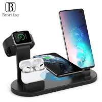 Wireless 3 in 1 charger stand for iPhone 11 Pro XS Max Xr Huawei Xiaomi Samsung AppleWatch Series 4 3 2 Airpods charging dock